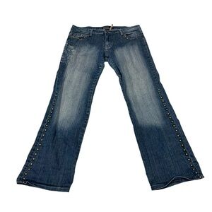 Clash Jean Medium Wash Studded Detail Juniors Size 15